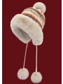 Color Gradient Striped Big Furry-Edged Style Earflap Hat