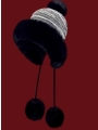 Color Gradient Striped Big Furry-Edged Style Earflap Hat