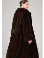 Dark Brown, Long Coat With Colored Mink Fur