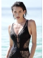 Deep V Sexy Lace Hollow Out Swimsuit,Backless Strappy One-piece Swimsuit
