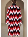 Ethnic-Style Contrast-Color Coat, Colorful Medium-Long Length Mink Fur Coat