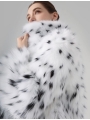 Fox Fur Coat, Medium-Long Length With Bobcat Pattern