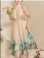 French Elegant Swoosh Neck Slimming Long Skirt