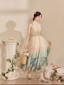 French Elegant Swoosh Neck Slimming Long Skirt