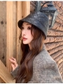 Genuine Leather Hat, Elegant Sheepskin, Thickened Fisherman Hat, Sheepskin Bucket Hat