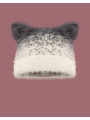 Gradient Color Mixed Yarn Knitted Cat Ear Hat, Warm and Fluffy Beanie