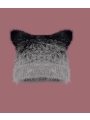 Gradient Color Mixed Yarn Knitted Cat Ear Hat, Warm and Fluffy Beanie