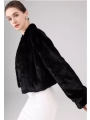 Imported Mink Fur Jacket, Stand Collar Coat, Short Style For Petites For Winter
