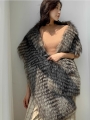 Imported Silver Fox Fur Shawl, Fur Collar Fur Scarf, Scarf Shawl For Warmth