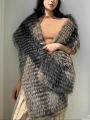 Imported Silver Fox Fur Shawl, Fur Collar Fur Scarf, Scarf Shawl For Warmth