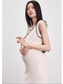 Little Fragrance Knit Round Neck Maternity Tank Dress