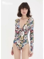 Long Sleeve Sun Protection One Piece Diving Surf Swimsuit