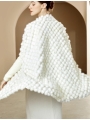 Medium-Long Mink Coat, Otter Fur Pompom Cloak