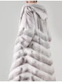 Natural Color Cross Fox Fur Coat, Long Style Whole Fox Fur With Hood Fashionable Fur Coat