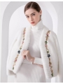 Pearl White Mink Jacket, Velvet Fur Coat With Whole Mink, Otter Clothing
