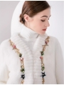 Pearl White Mink Jacket, Velvet Fur Coat With Whole Mink, Otter Clothing