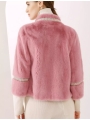 Pink Chanel-Style Mink Fur Jacket, Sort Colorful Fur Coat