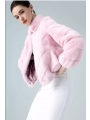 Pink Mink Fur Coat, Short Muskrat Fur Fur Coat