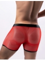 Sexy Mesh Openable Crotch Imitation Leather Men's Boxer Underwear