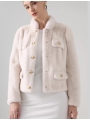 Small And Elegant Style Pocket Mink Coat, Jasmine Milk Tea Color