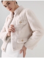 Small And Elegant Style Pocket Mink Coat, Jasmine Milk Tea Color