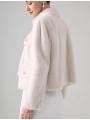 Small And Elegant Style Pocket Mink Coat, Jasmine Milk Tea Color
