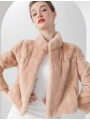 Stand Collar Short Colorful Mink Fur Coat
