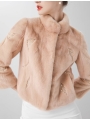 Stand Collar Short Colorful Mink Fur Coat