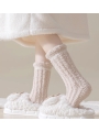 Thick Socks Made of Coral Fleece, Mid-Calf Thickness with Extra Padding, Ideal for Home Use as Cozy Floor Socks （3 pairs)）