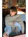 Water Mink Fur Fur-Lined Scarf, Long Winter Warm Large Shawl, Extra-Wide and Thick Scarf-Hood Cloak
