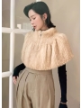 Weaved Mink Fur Leather Shawl with a Zipper, Featuring a Vintage and Trendy Design, a Small Fur-lined Cloak,Vestlet