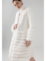 White Mink Coat, Young And Fashionable Long Imported Mink, Fox Fur Coat