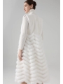 White Mink Vest, Medium-Long Fox Fur Coat