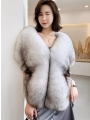 Whole Fox Fur Shawl, Catwalk-inspired Fashion, Ideal for Weddings- Fur Cape