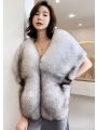 Whole Fox Fur Shawl, Catwalk-inspired Fashion, Ideal for Weddings- Fur Cape