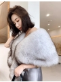 Whole Fox Fur Shawl, Catwalk-inspired Fashion, Ideal for Weddings- Fur Cape