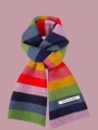Women's Wool Contrast-Color Striped Scarf, A Knitted Neck Warmer For Autumn And Winter
