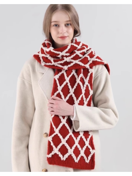 Scarf, Chanel-Style Plaid Neck Warmer, Thickened For Warmth And Comfort.
