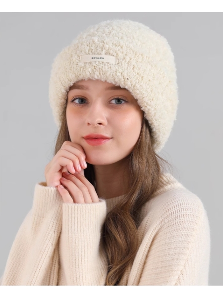 Wool Cap, Warm And Fuzzy Hat For Large Head Sizes, Versatile Knitted Hat ,Keeps Ears Warm 