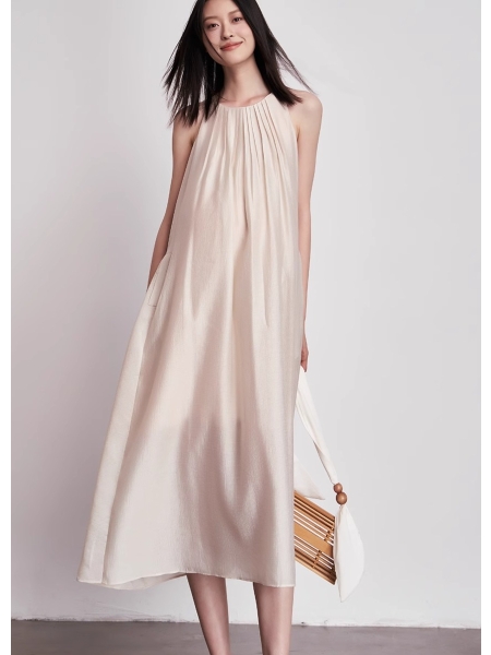 Maternity Silky Textured Loose A Hem Tank Dress