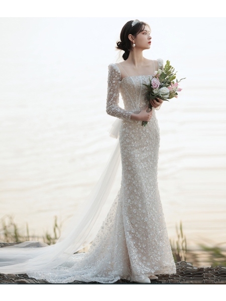 Simple Princess Style Sexy Fishtail Wedding Dress