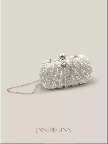 Elegant And Classy White Pearl Handbag