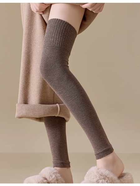 Over-The-Knee Socks, Made Of Pure Cotton Yarn, Knee-Protecting Leggings, Slimming, Extended, And Widened Leg Covers, High-Cut Long Socks