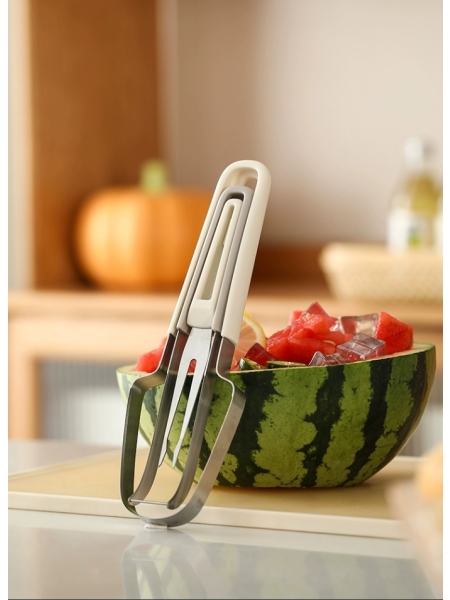 3-in-1 Multi-functional Fruit Slicer & Stainless Steel Watermelon Opener for Home Use