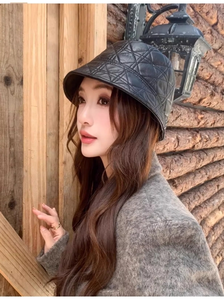 Genuine Leather Hat, Elegant Sheepskin, Thickened Fisherman Hat, Sheepskin Bucket Hat