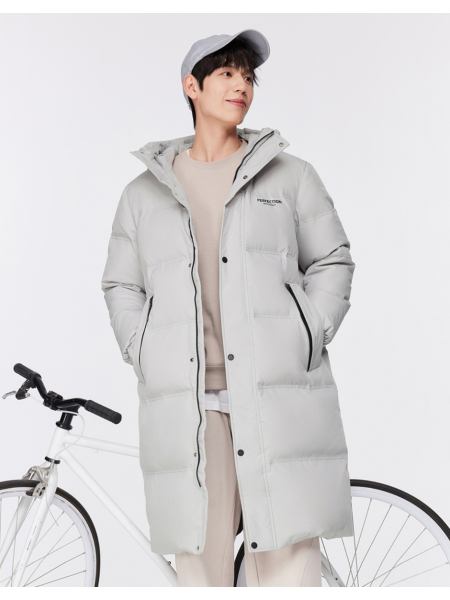 Long casual warm down jacket