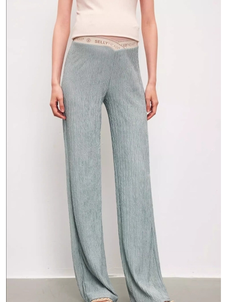 Loose Outer Wear Water Wave Patterned Belly Support Maternity Straight Leg Pants