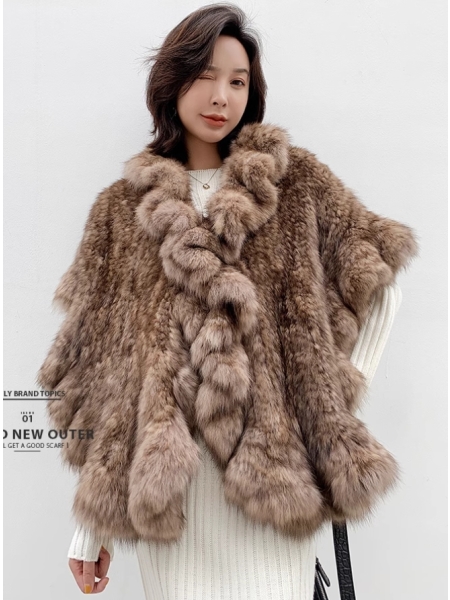 Sable Stole, Woven With Sable Hair, Muskrat Fur Scarf