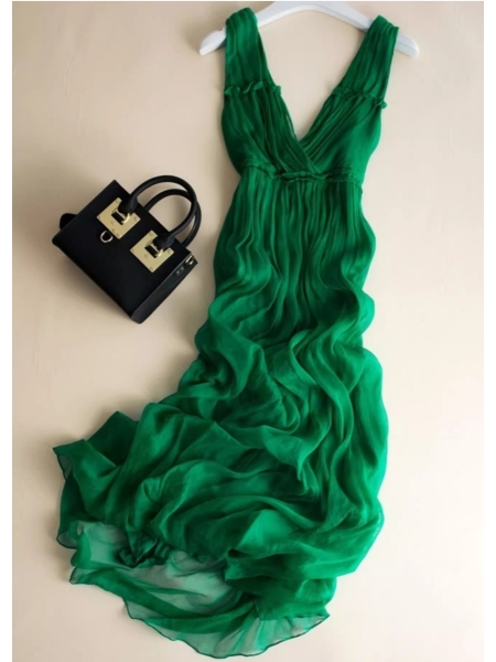 Seaside Vacation Mulberry Silk Long Dress