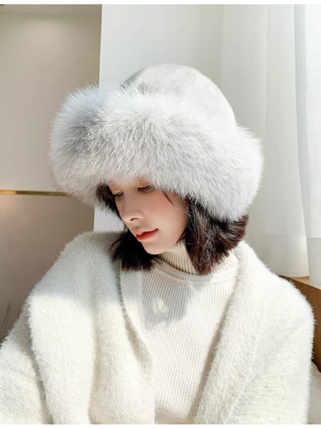 Whole Mink Fur, Fisherman Hat, Whole Mink Fur Round Hat, Fox Fur, Fur Felt Hat, Fur Cap